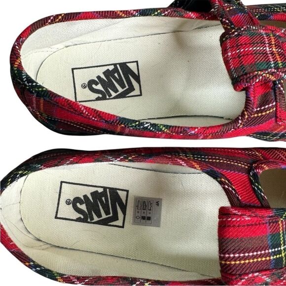 New women's size 5 VANS style 93 Mary Janes red black plaid Rare - Picture 6 of 9